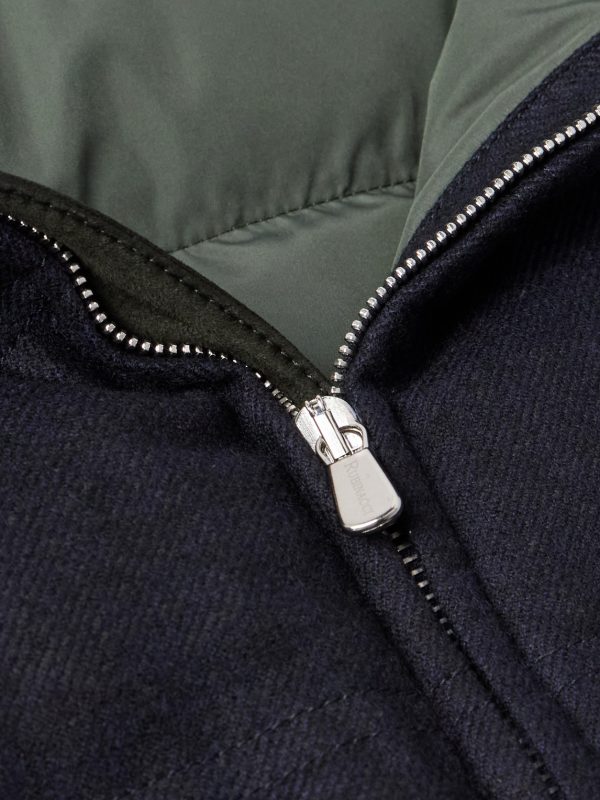 Suede-Trimmed Quilted Wool and Cashmere-Blend Down Gilet - CU
