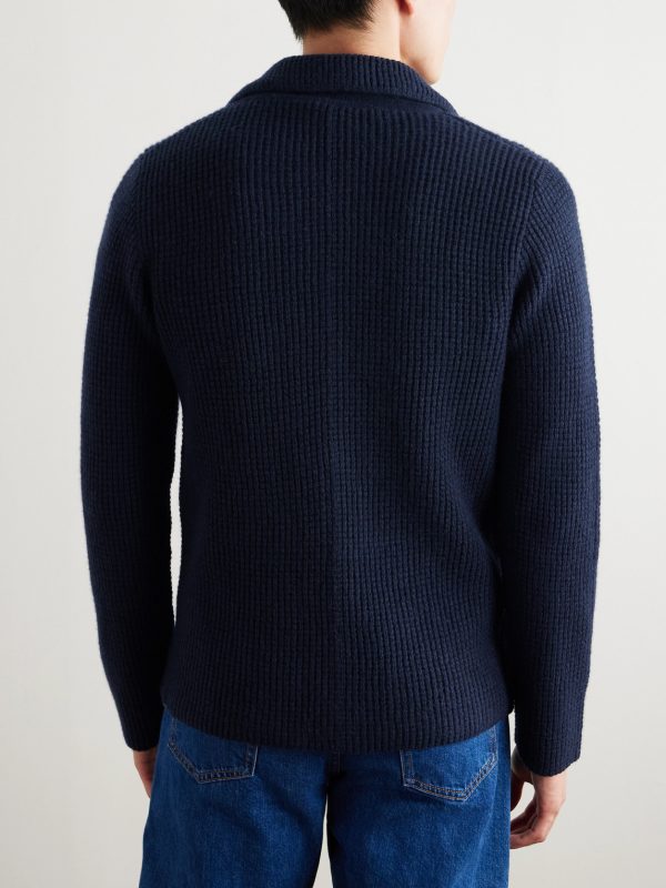 Waffle-Knit Cashmere Cardigan - BK