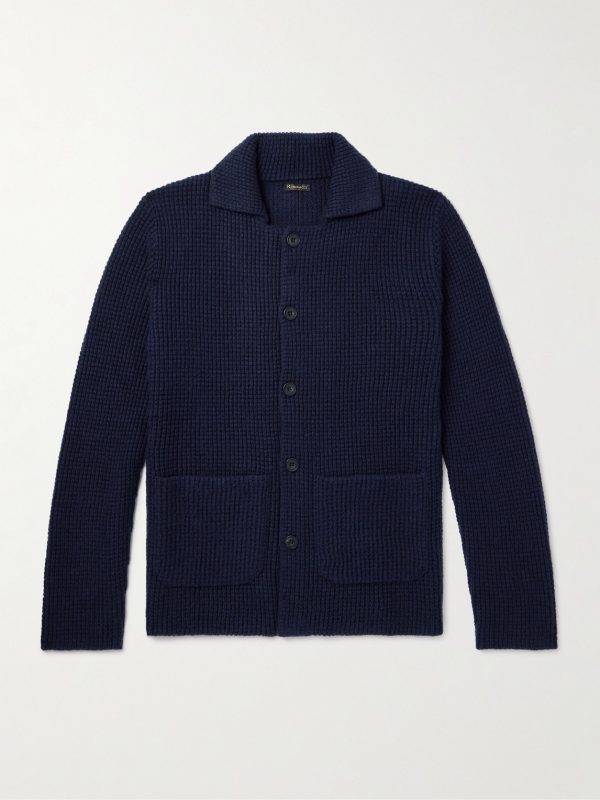 Waffle-Knit Cashmere Cardigan