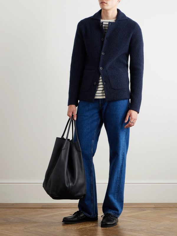 Waffle-Knit Cashmere Cardigan - OU