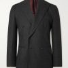 Slim-Fit Double-Breasted Wool-Flannel Suit Jacket Slim-Fit Double-Breasted Wool-Flannel Suit Jacket