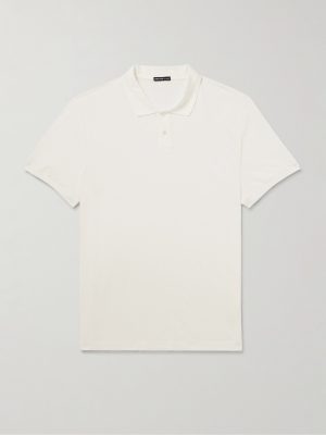 Luxe Lotus Cotton-Jersey Polo Shirt Luxe Lotus Cotton-Jersey Polo Shirt