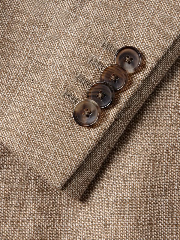 Slim-Fit Double-Breasted Linen and Wool-Blend Blazer - CU Slim-Fit Double-Breasted Linen and Wool-Blend Blazer - CU