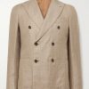Slim-Fit Double-Breasted Linen and Wool-Blend Blazer Slim-Fit Double-Breasted Linen and Wool-Blend Blazer