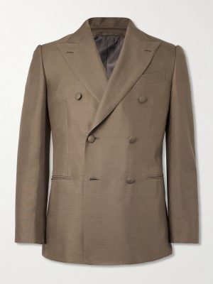 Double-Breasted Silk Tuxedo Jacket