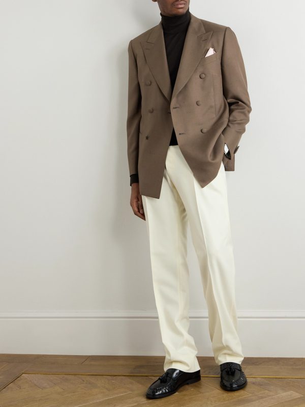 Double-Breasted Silk Tuxedo Jacket - OU Double-Breasted Silk Tuxedo Jacket - OU