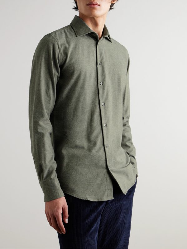 Cotton and Cashmere-Blend Flannel Shirt - FR