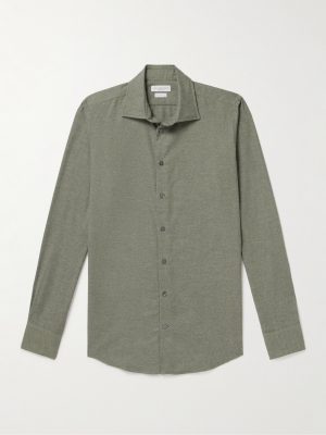 Cotton and Cashmere-Blend Flannel Shirt Cotton and Cashmere-Blend Flannel Shirt