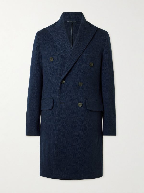 Double-Breasted Herringbone Cashmere Coat Double-Breasted Herringbone Cashmere Coat