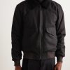 Shearling-Trimmed Puppytooth Virgin Wool-Flannel Blouson Jacket - FR Shearling-Trimmed Puppytooth Virgin Wool-Flannel Blouson Jacket - FR