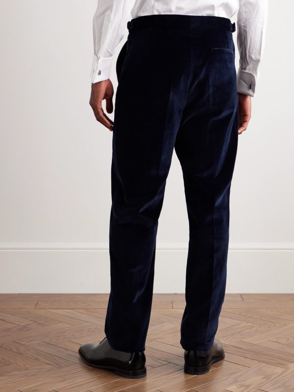 Chapman Straight-Leg Cotton-Velour Trousers - BK Chapman Straight-Leg Cotton-Velour Trousers - BK
