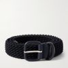 Leather-Trimmed Woven Cord Belt Leather-Trimmed Woven Cord Belt
