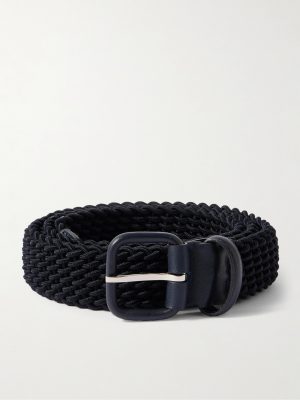 Leather-Trimmed Woven Cord Belt Leather-Trimmed Woven Cord Belt