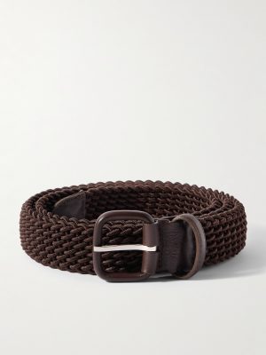 3cm Leather-Trimmed Woven Cord Belt 3cm Leather-Trimmed Woven Cord Belt