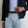 3cm Leather-Trimmed Woven Cord Belt - OU 3cm Leather-Trimmed Woven Cord Belt - OU