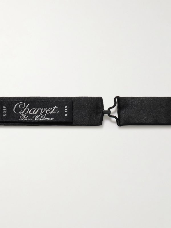 Pre-Tied Silk-Satin Bow Tie - BK Pre-Tied Silk-Satin Bow Tie - BK