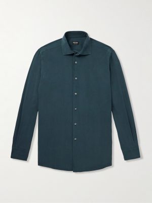 Garment-Dyed Brushed-Silk Shirt