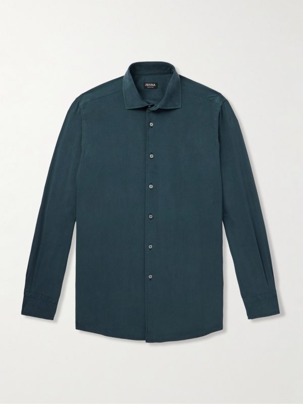Garment-Dyed Brushed-Silk Shirt Garment-Dyed Brushed-Silk Shirt