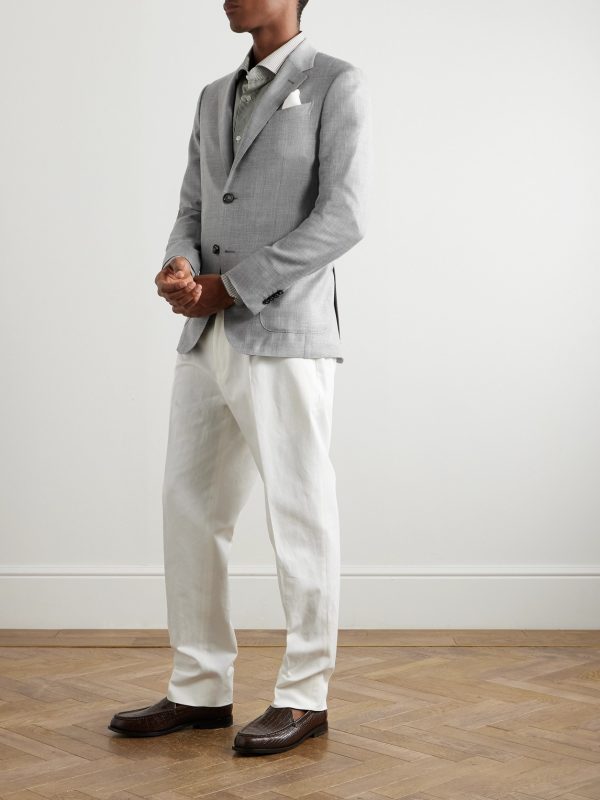 Riviera Slim-Fit Wool, Silk and Linen-Blend Suit Jacket - OU Riviera Slim-Fit Wool, Silk and Linen-Blend Suit Jacket - OU