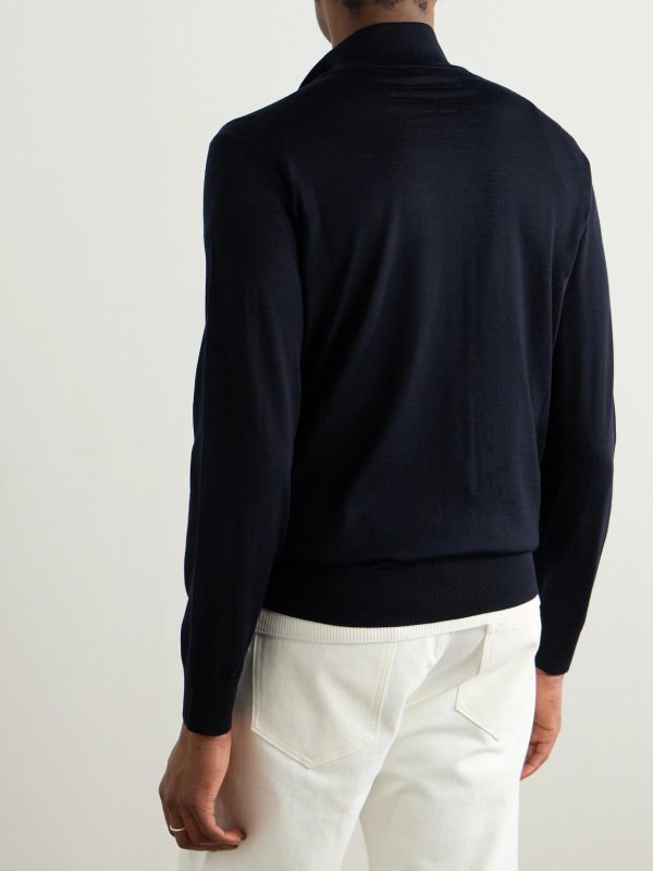 Wool Zip-Up Cardigan - BK