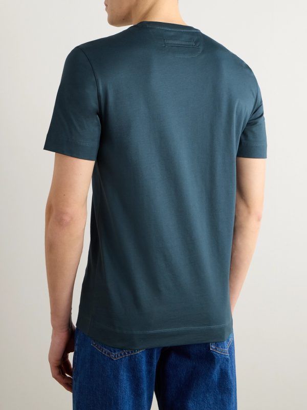 Slim-Fit Logo-Embroidered Cotton-Jersey T-Shirt - BK Slim-Fit Logo-Embroidered Cotton-Jersey T-Shirt - BK