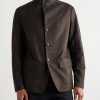 Nehru-Collar Nubuck Jacket - FR Nehru-Collar Nubuck Jacket - FR