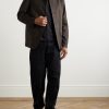 Nehru-Collar Nubuck Jacket - OU Nehru-Collar Nubuck Jacket - OU