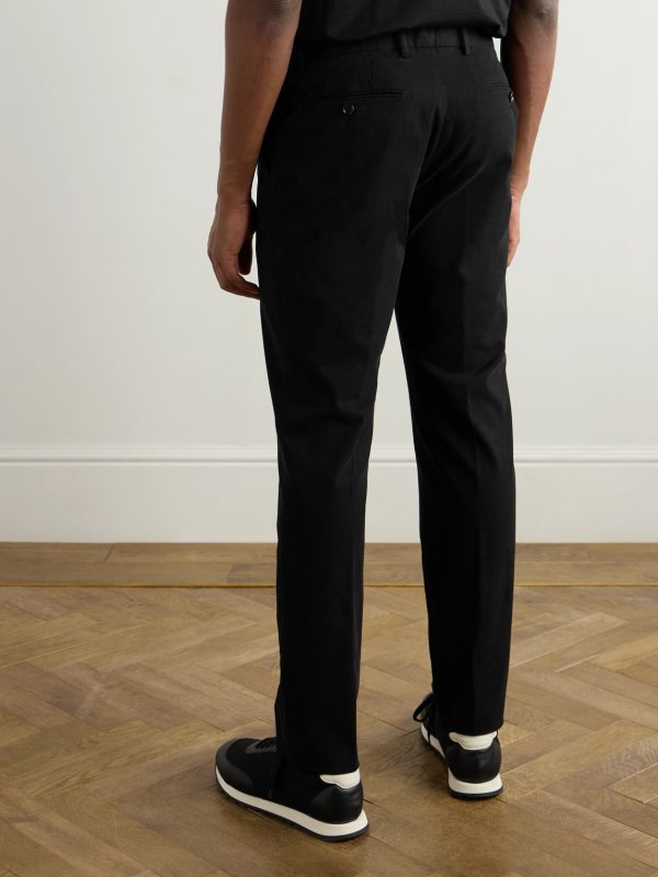 Easy Straight-Leg Garment-Dyed Cotton-Blend Chinos - BK Easy Straight-Leg Garment-Dyed Cotton-Blend Chinos - BK