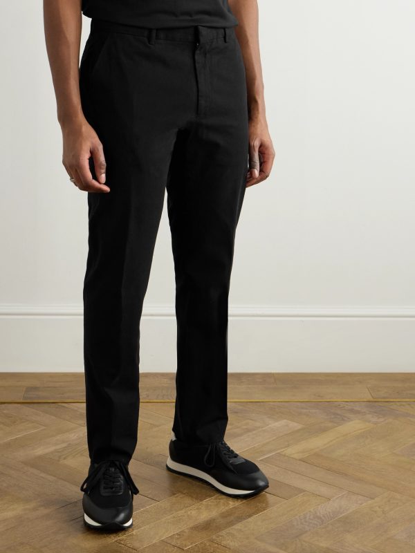 Easy Straight-Leg Garment-Dyed Cotton-Blend Chinos - FR Easy Straight-Leg Garment-Dyed Cotton-Blend Chinos - FR