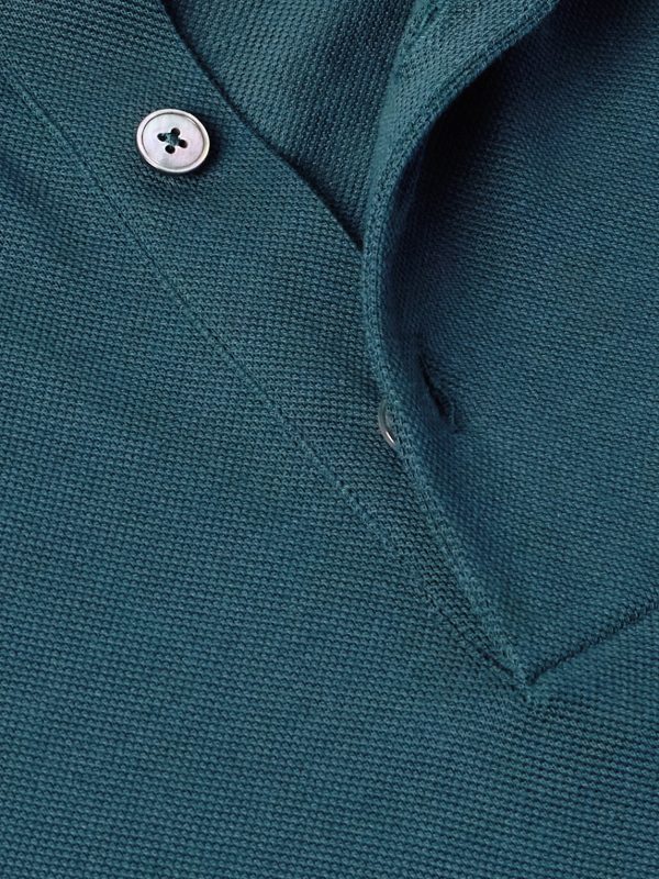 Slim-Fit Leather-Trimmed Cotton-Piqué Polo Shirt - CU