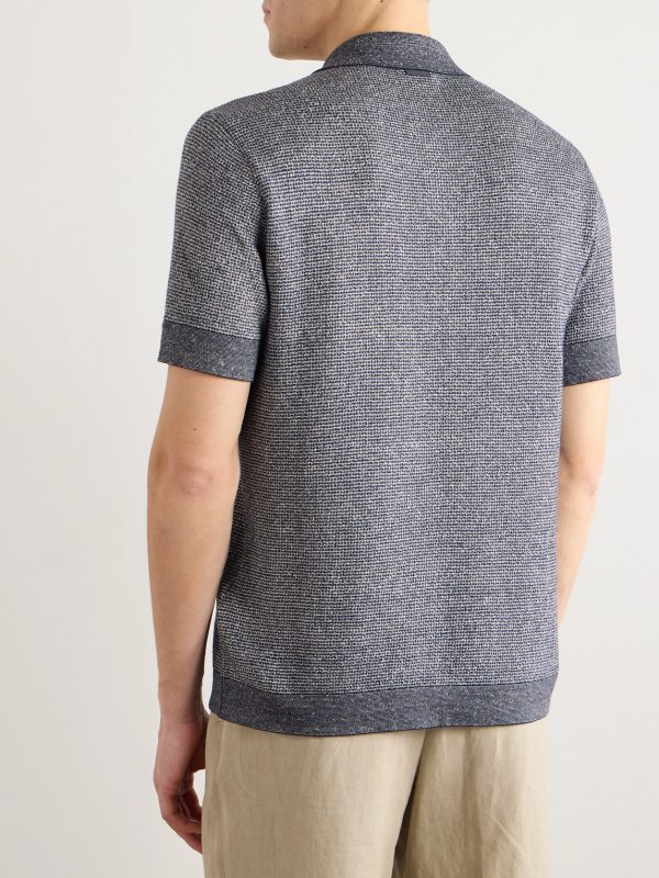 Cotton, Linen and Silk-Blend Polo Shirt - BK Cotton, Linen and Silk-Blend Polo Shirt - BK