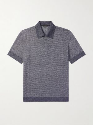 Cotton, Linen and Silk-Blend Polo Shirt