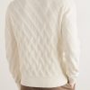Logo-Appliquéd Leather-Trimmed Basketweave Cotton Sweater - BK