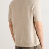 Cotton, Linen and Silk-Blend Polo Shirt - BK