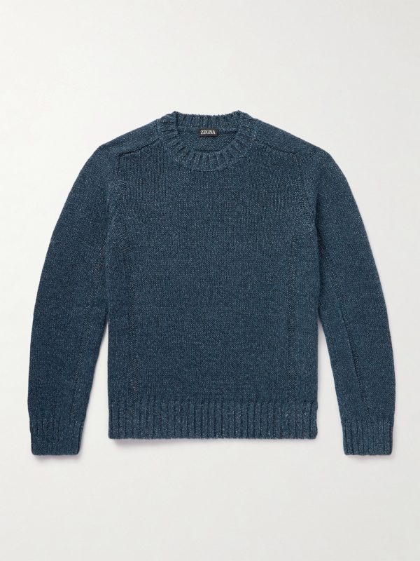 Cashmere, Linen and Cotton-Blend Sweater