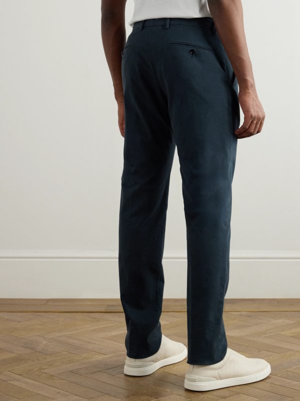 Easy Straight-Leg Garment-Dyed Cotton-Blend Chinos - BK Easy Straight-Leg Garment-Dyed Cotton-Blend Chinos - BK