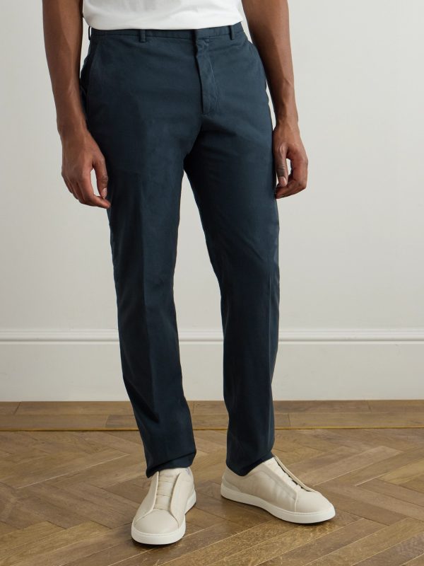 Easy Straight-Leg Garment-Dyed Cotton-Blend Chinos - FR Easy Straight-Leg Garment-Dyed Cotton-Blend Chinos - FR