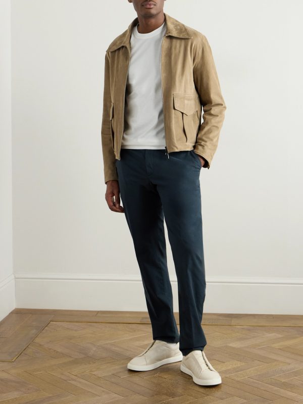 Easy Straight-Leg Garment-Dyed Cotton-Blend Chinos - OU Easy Straight-Leg Garment-Dyed Cotton-Blend Chinos - OU