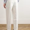 Tapered Pleated Cotton and Linen-Blend Twill Trousers - BK Tapered Pleated Cotton and Linen-Blend Twill Trousers - BK