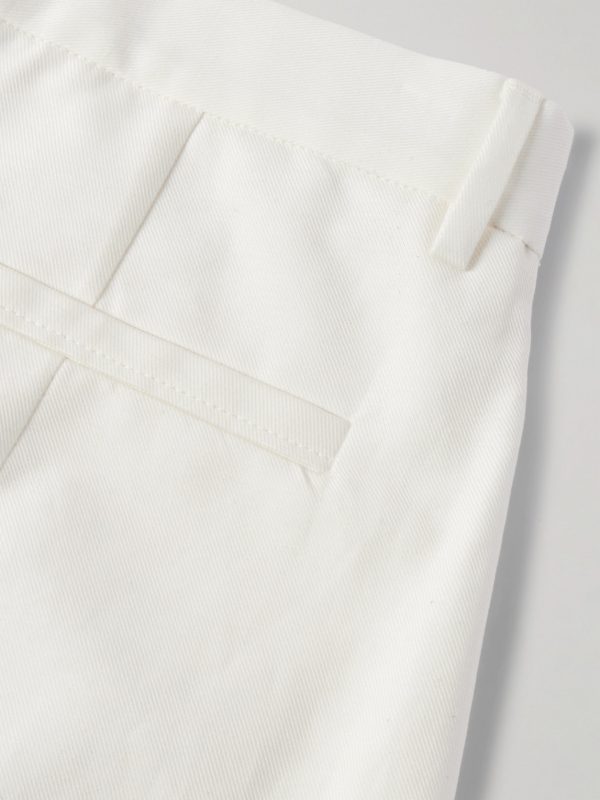 Tapered Pleated Cotton and Linen-Blend Twill Trousers - CU Tapered Pleated Cotton and Linen-Blend Twill Trousers - CU