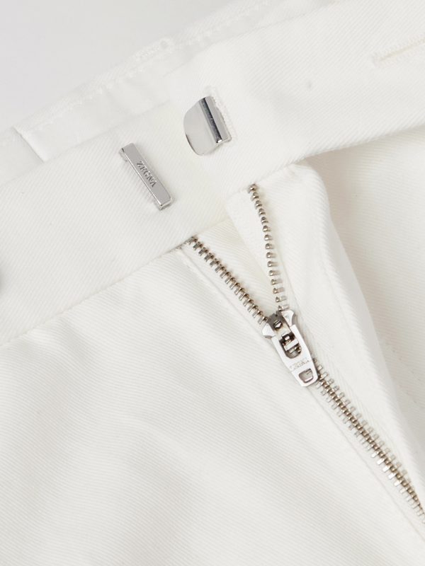 Tapered Pleated Cotton and Linen-Blend Twill Trousers - E1 Tapered Pleated Cotton and Linen-Blend Twill Trousers - E1
