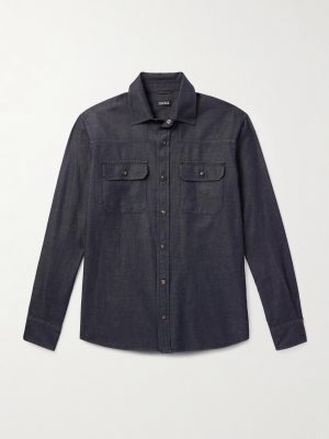 Slim-Fit Cotton and Linen-Blend Twill Shirt Slim-Fit Cotton and Linen-Blend Twill Shirt