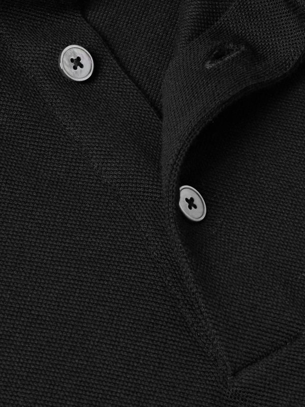Slim-Fit Leather-Trimmed Cotton-Piqué Polo Shirt - CU Slim-Fit Leather-Trimmed Cotton-Piqué Polo Shirt - CU