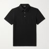 Slim-Fit Leather-Trimmed Cotton-Piqué Polo Shirt Slim-Fit Leather-Trimmed Cotton-Piqué Polo Shirt