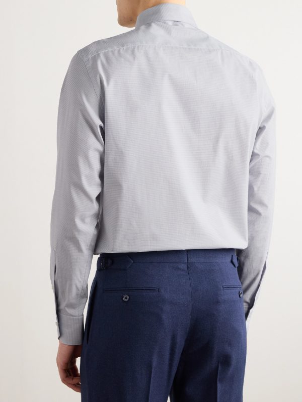 Cutaway-Collar Checked Cotton Shirt - BK Cutaway-Collar Checked Cotton Shirt - BK
