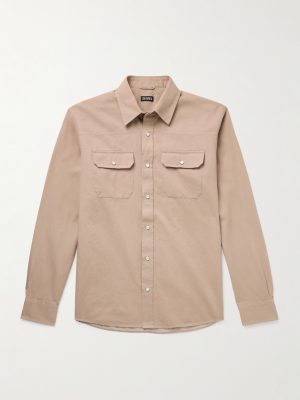 Slim-Fit Cotton and Linen-Blend Shirt Slim-Fit Cotton and Linen-Blend Shirt