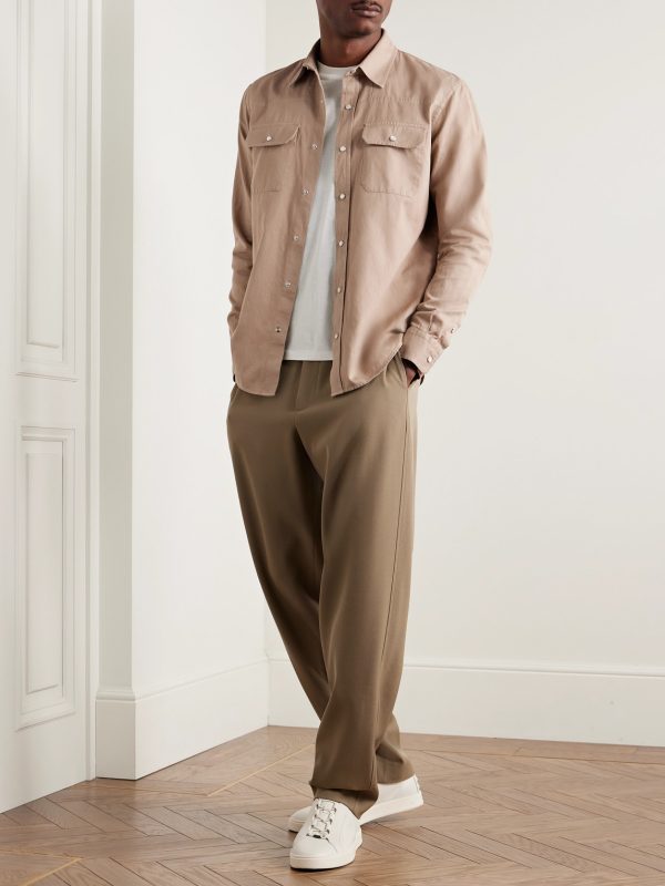 Slim-Fit Cotton and Linen-Blend Shirt - OU Slim-Fit Cotton and Linen-Blend Shirt - OU