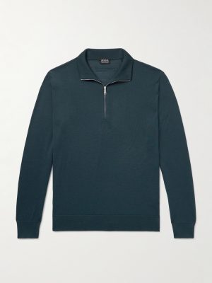Slim-Fit Wool Half-Zip Sweater Slim-Fit Wool Half-Zip Sweater