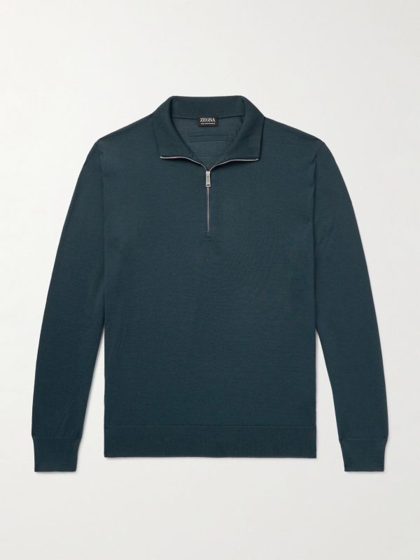 Slim-Fit Wool Half-Zip Sweater Slim-Fit Wool Half-Zip Sweater