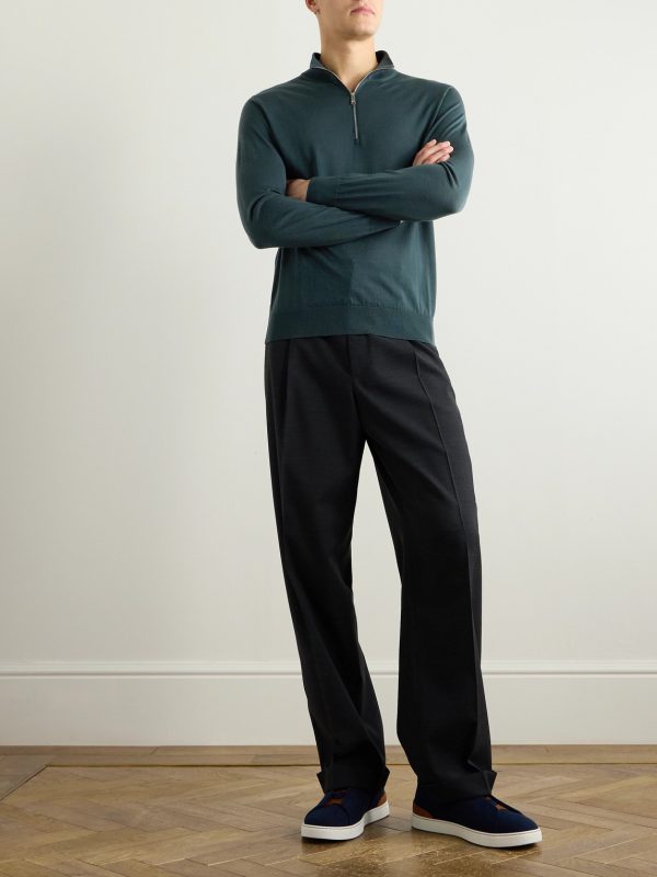 Slim-Fit Wool Half-Zip Sweater - OU Slim-Fit Wool Half-Zip Sweater - OU